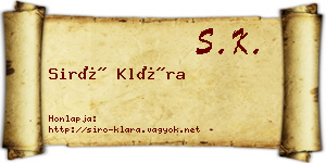 Siró Klára névjegykártya