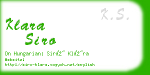 klara siro business card